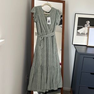 White and green dress